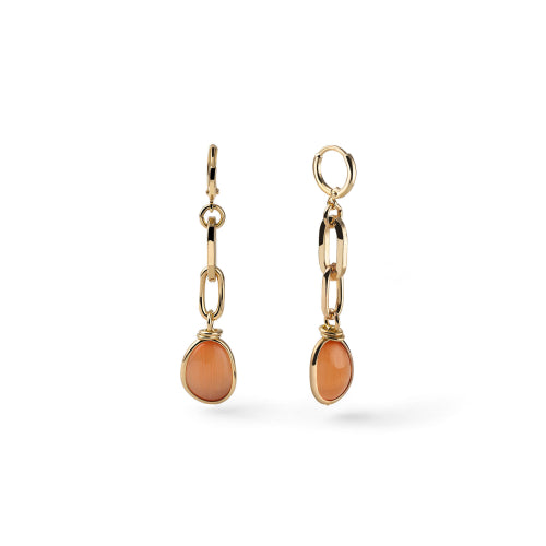 Orecchini lunghi con pietre occhio di gatto UNOAERRE